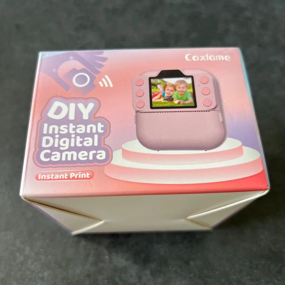 Kids Instant Print Camera – Coxlame Pink Digital Camera, New, 64GB SD, Stickers,
